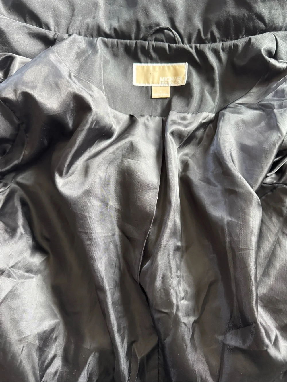 Michael Kors Black Women's Belted Hooded Rain Jacket